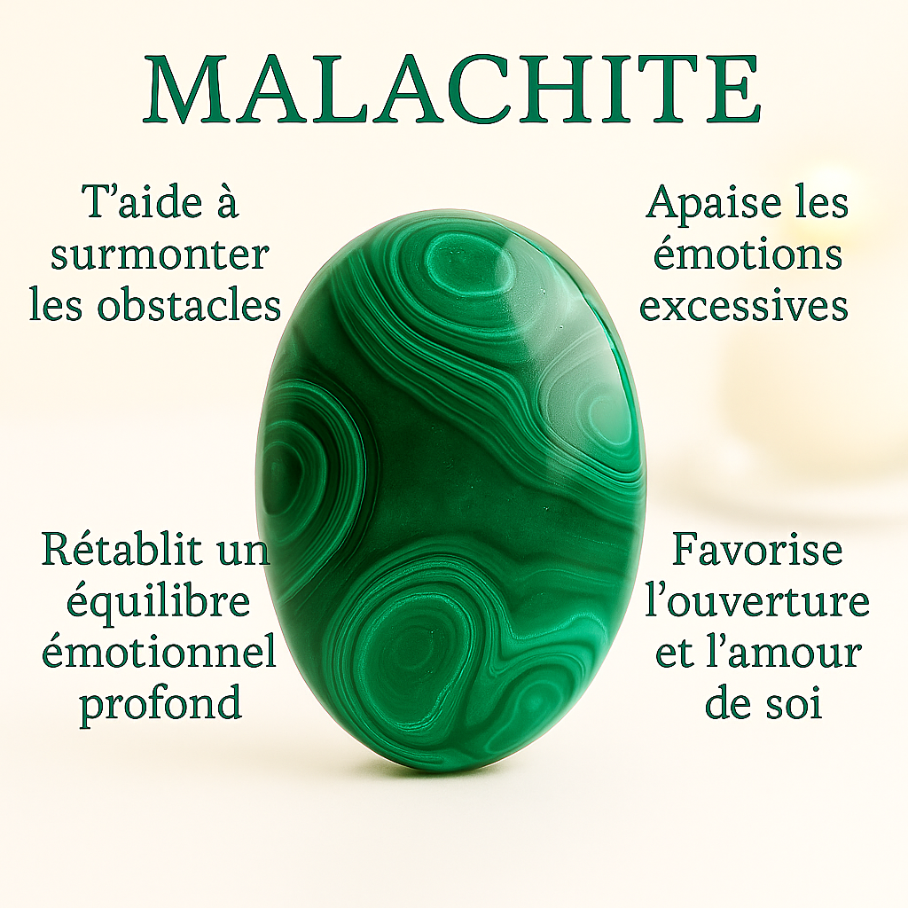 Mini galet en Malachite