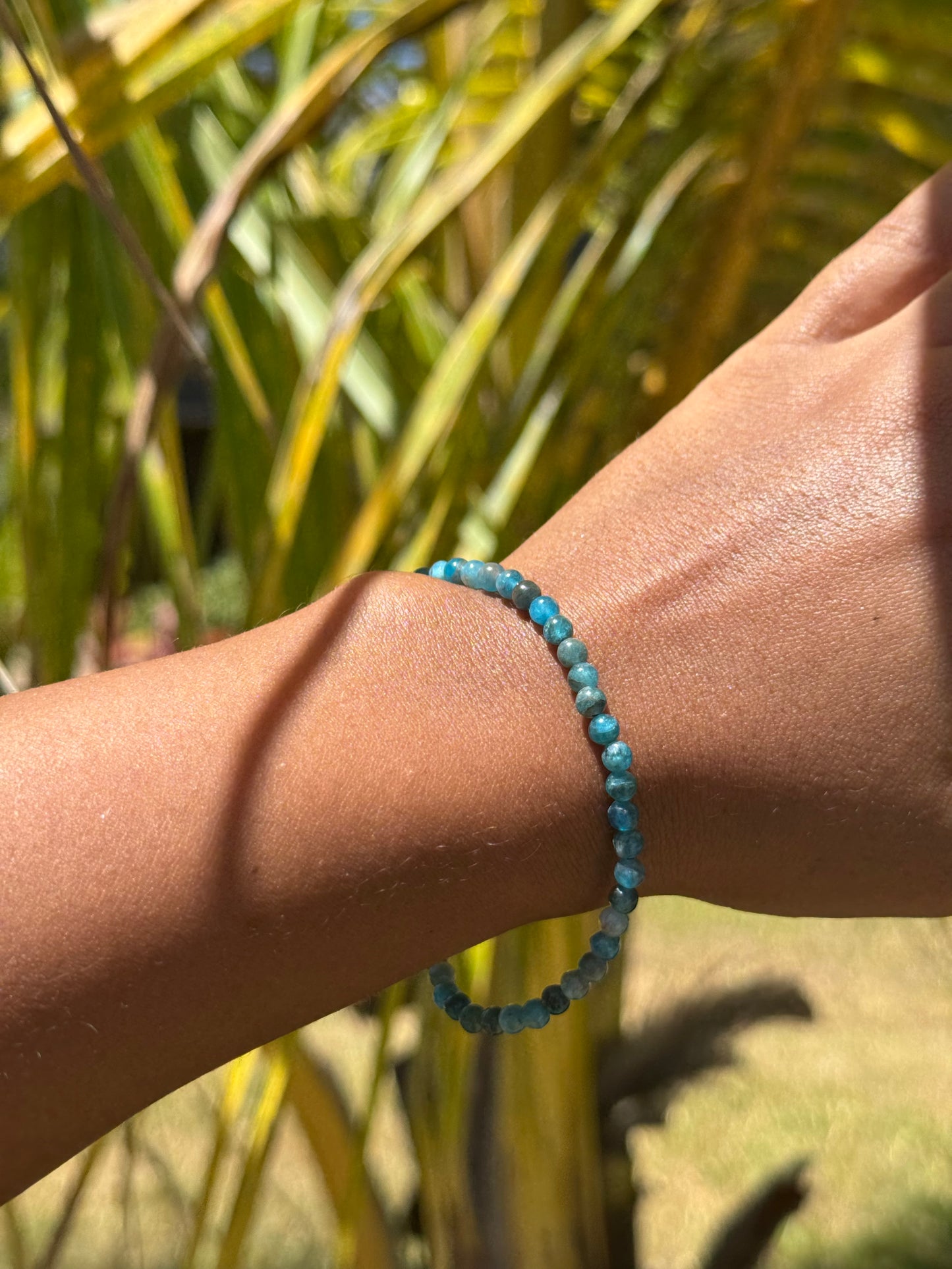 Bracelet en Apatite Bleue 4mm