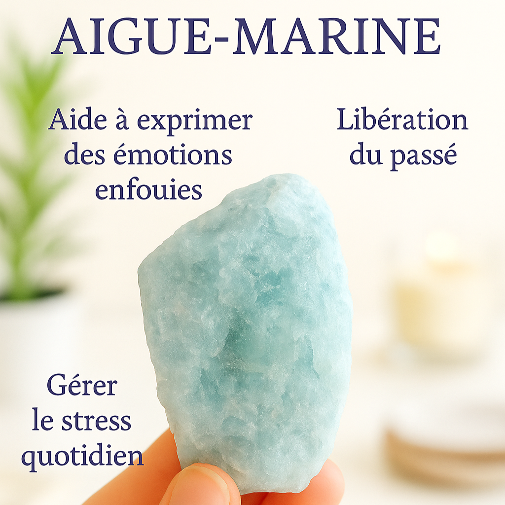 Collier de perles Aigue-Marine