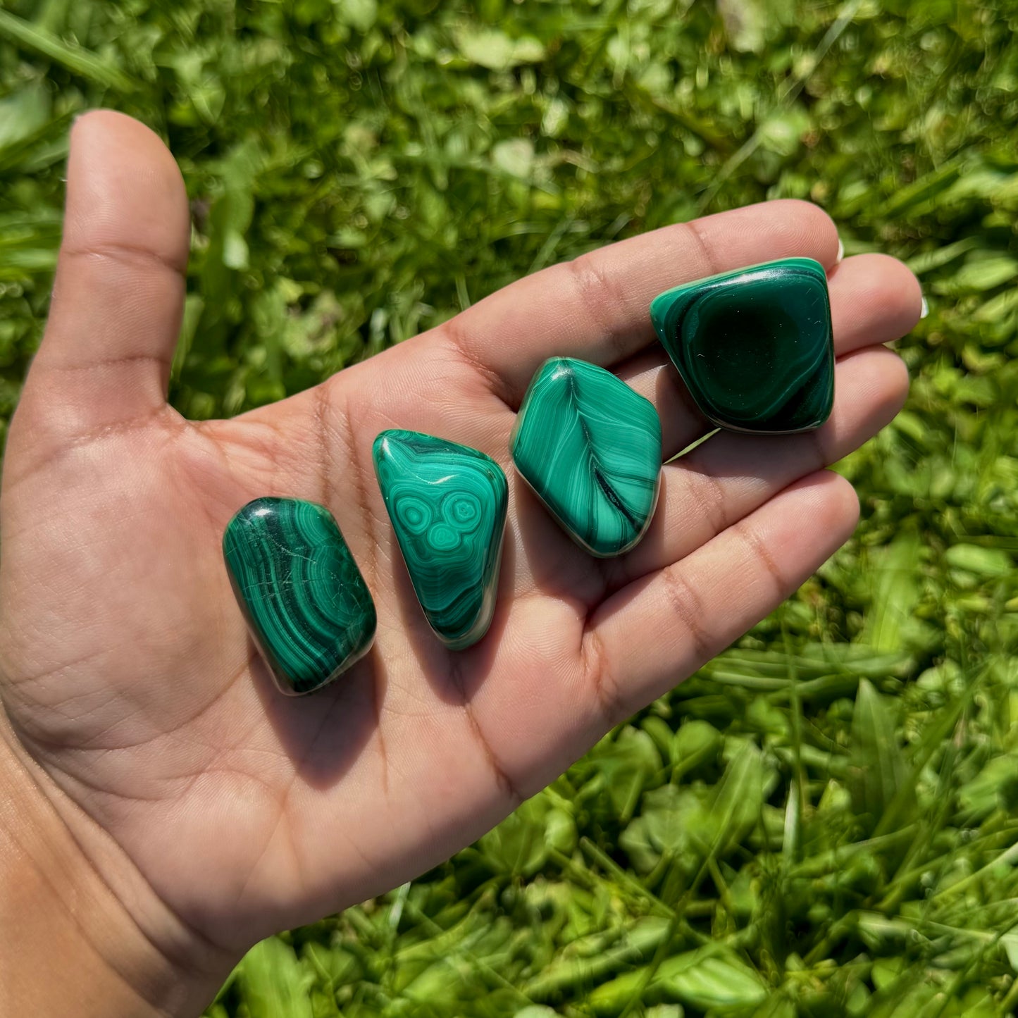Mini galet en Malachite