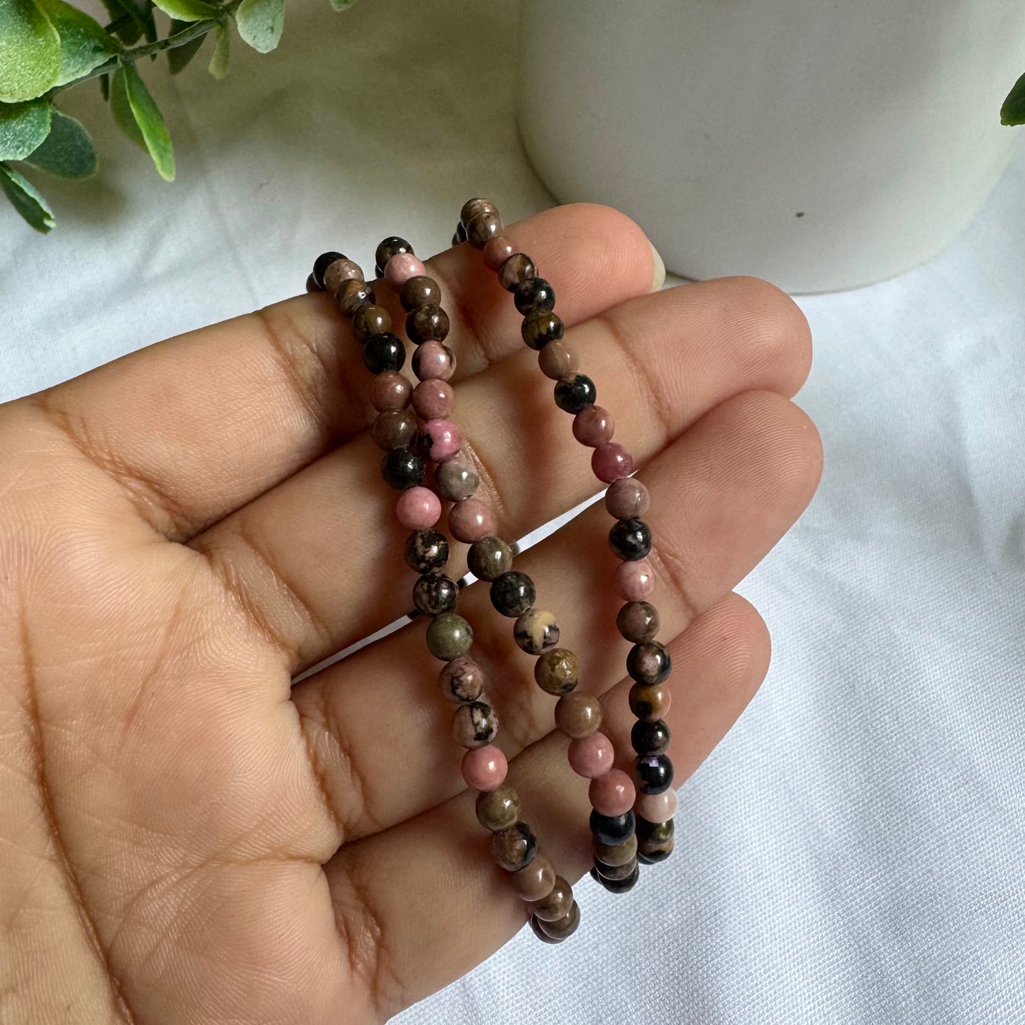 Bracelet en Rhodonite 4mm