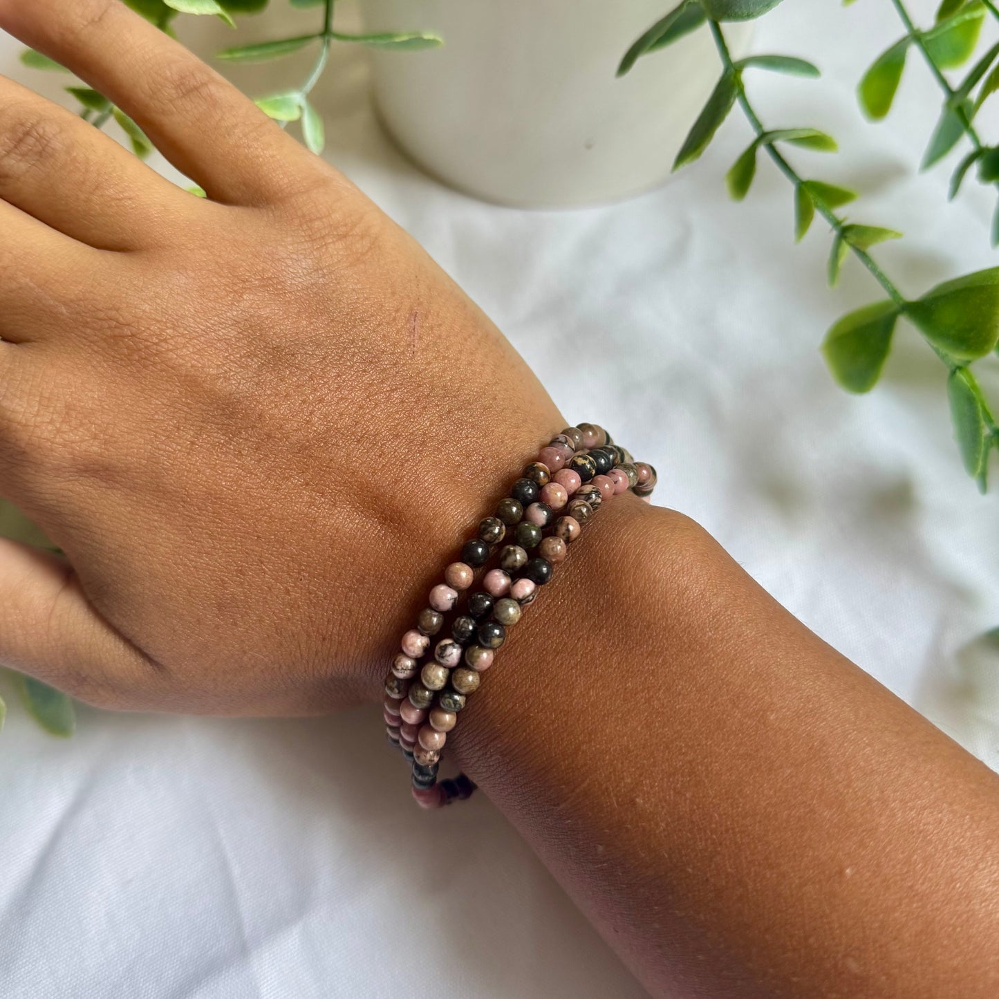 Bracelet en Rhodonite 4mm