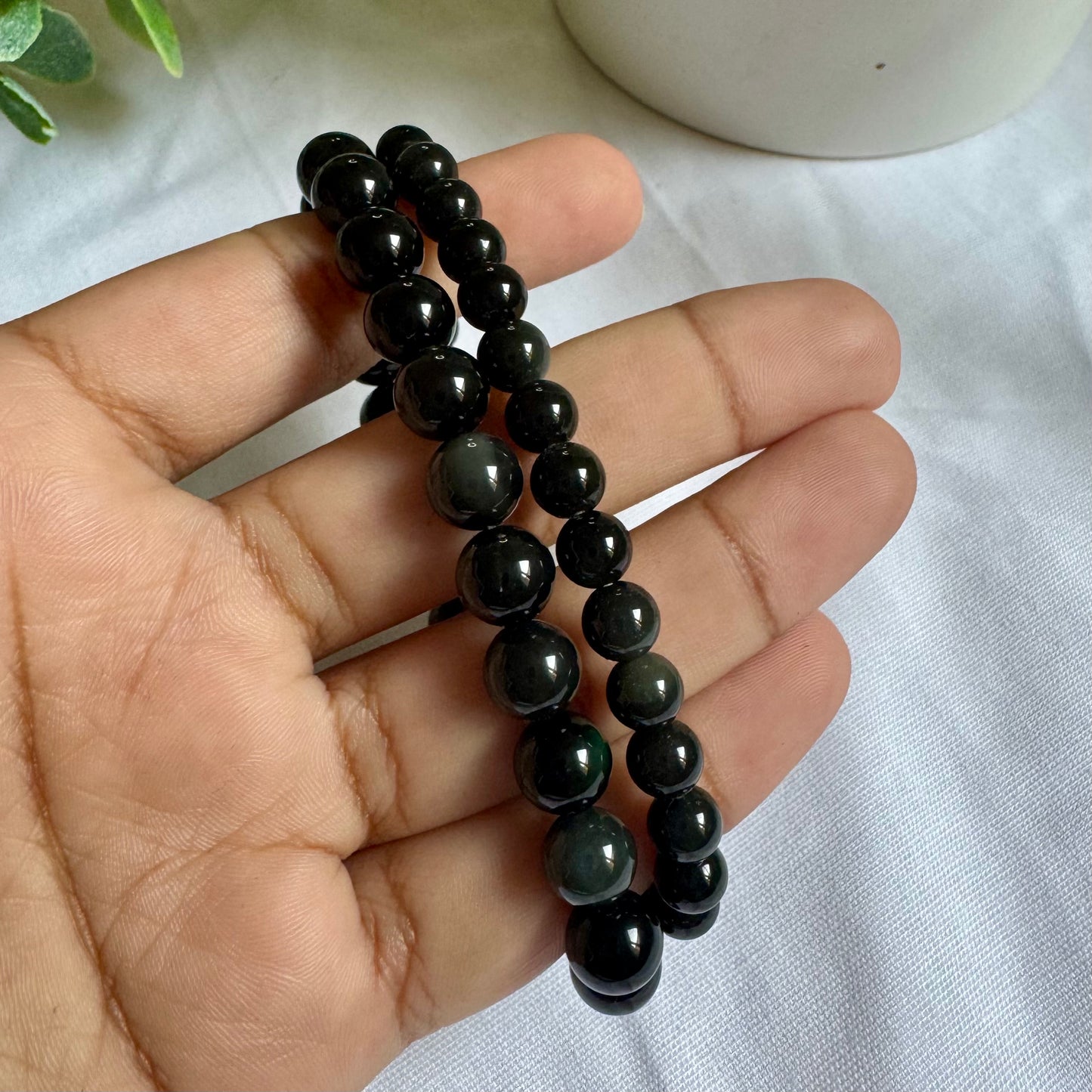 Bracelet en Obsidienne œil céleste