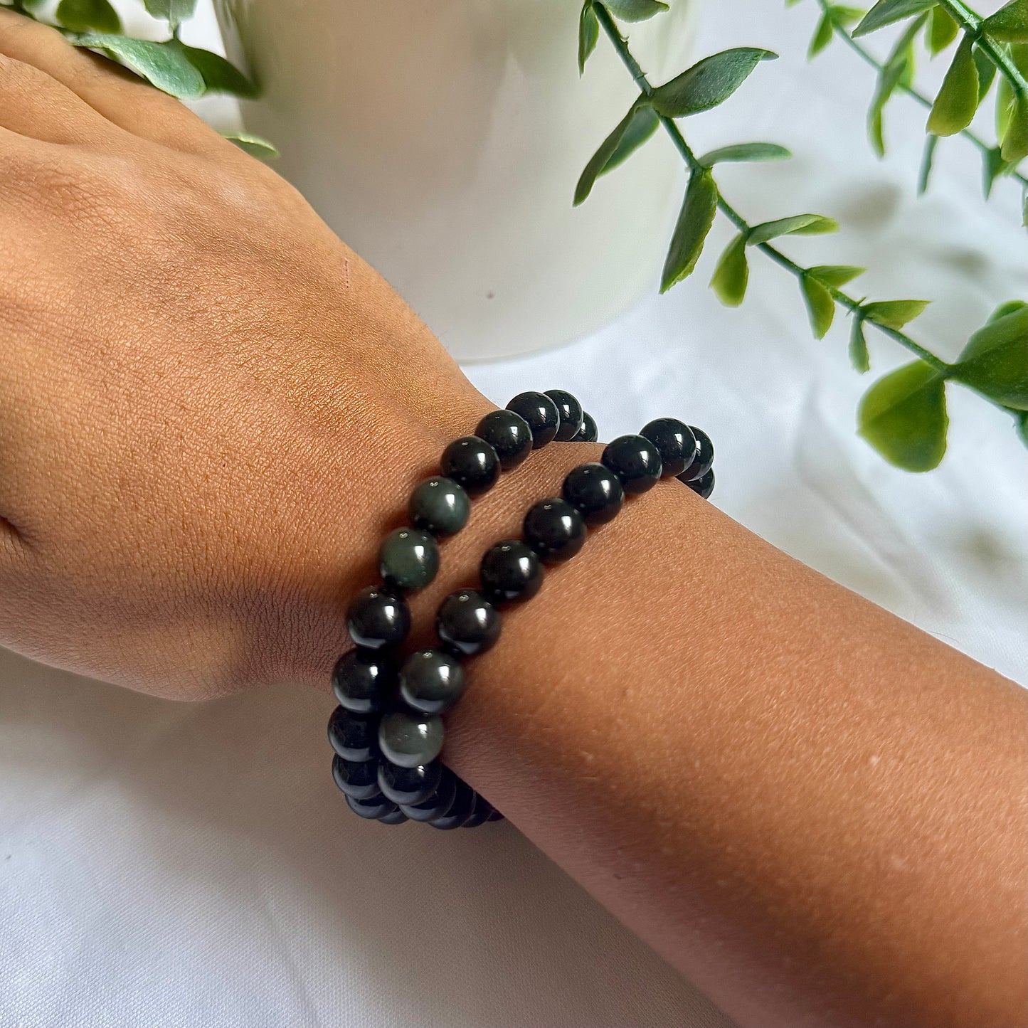 Bracelet en Obsidienne œil céleste
