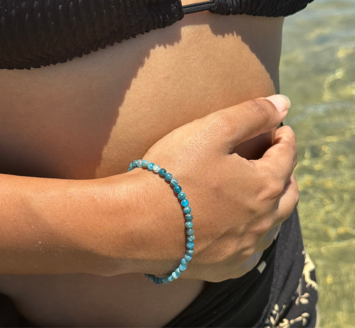 Bracelet en Apatite Bleue 4mm