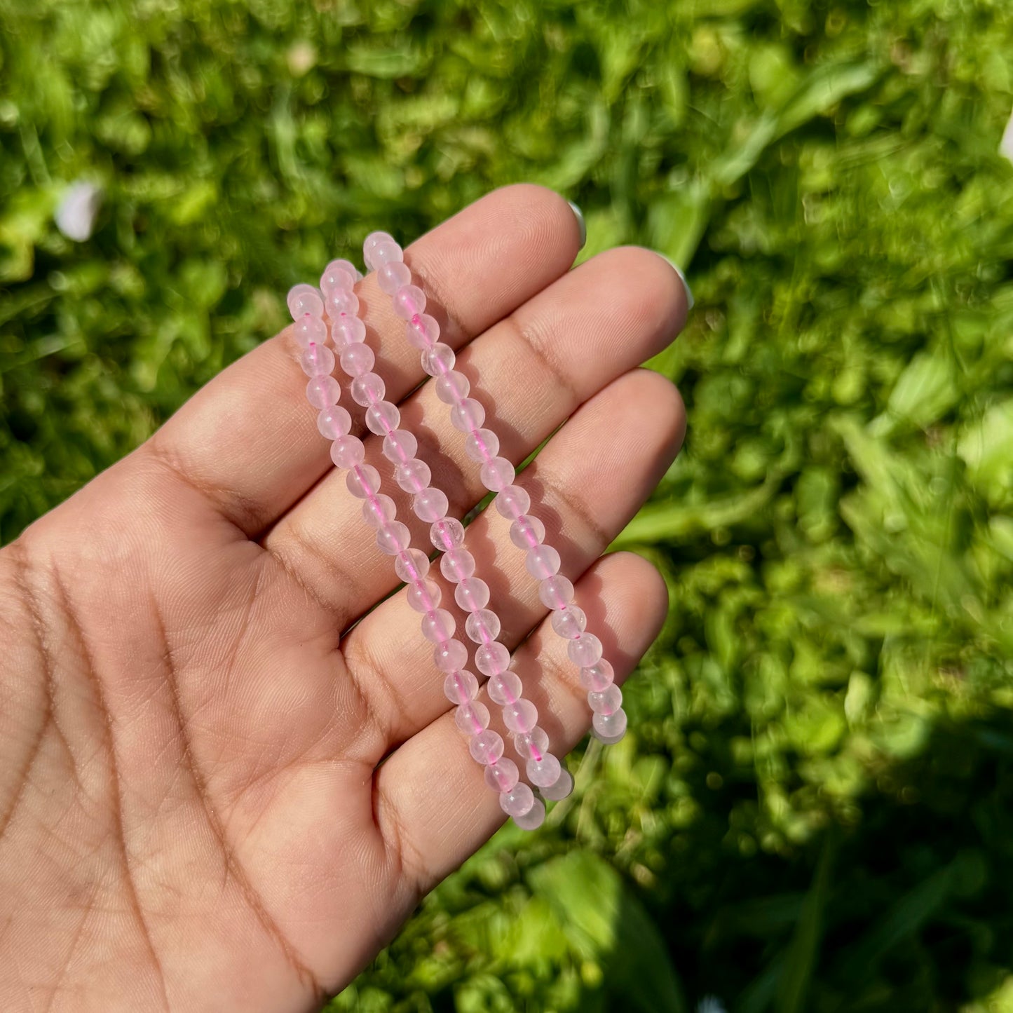 Bracelet en Quartz Rose 4mm
