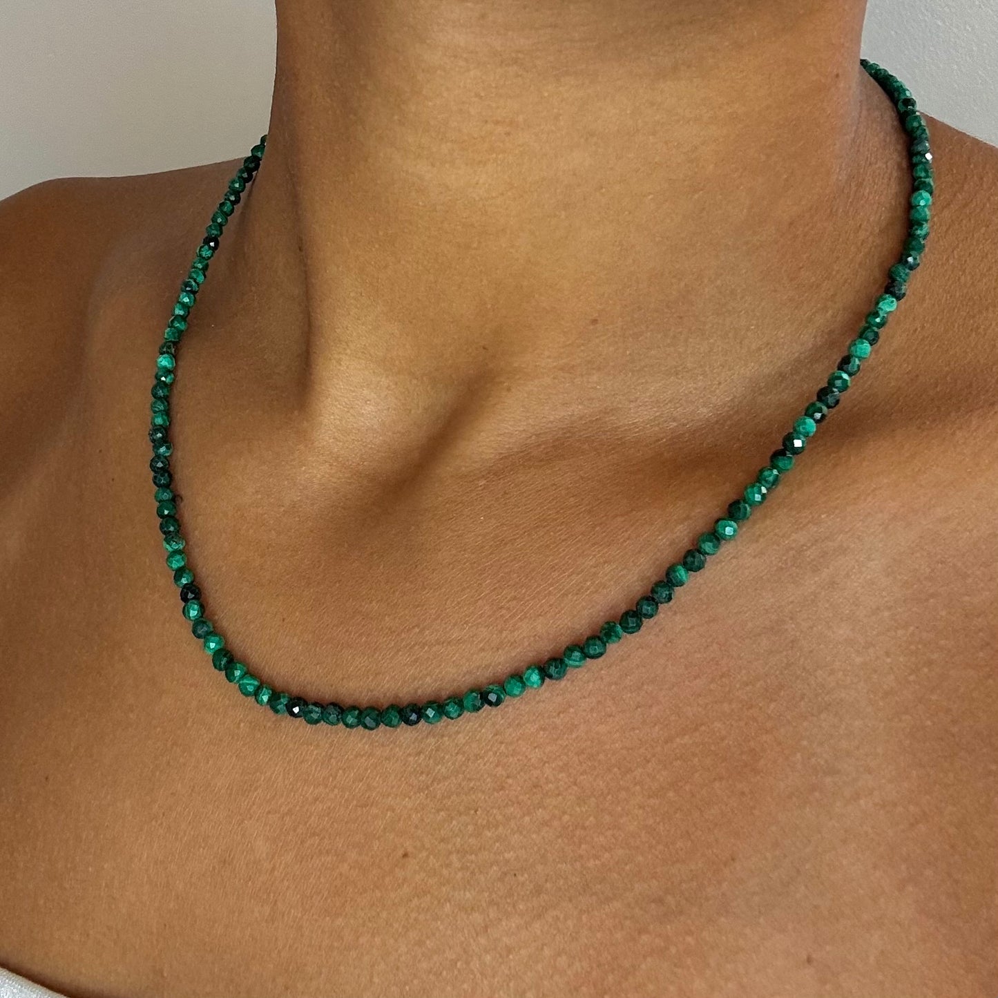Collier de perles en Malachite