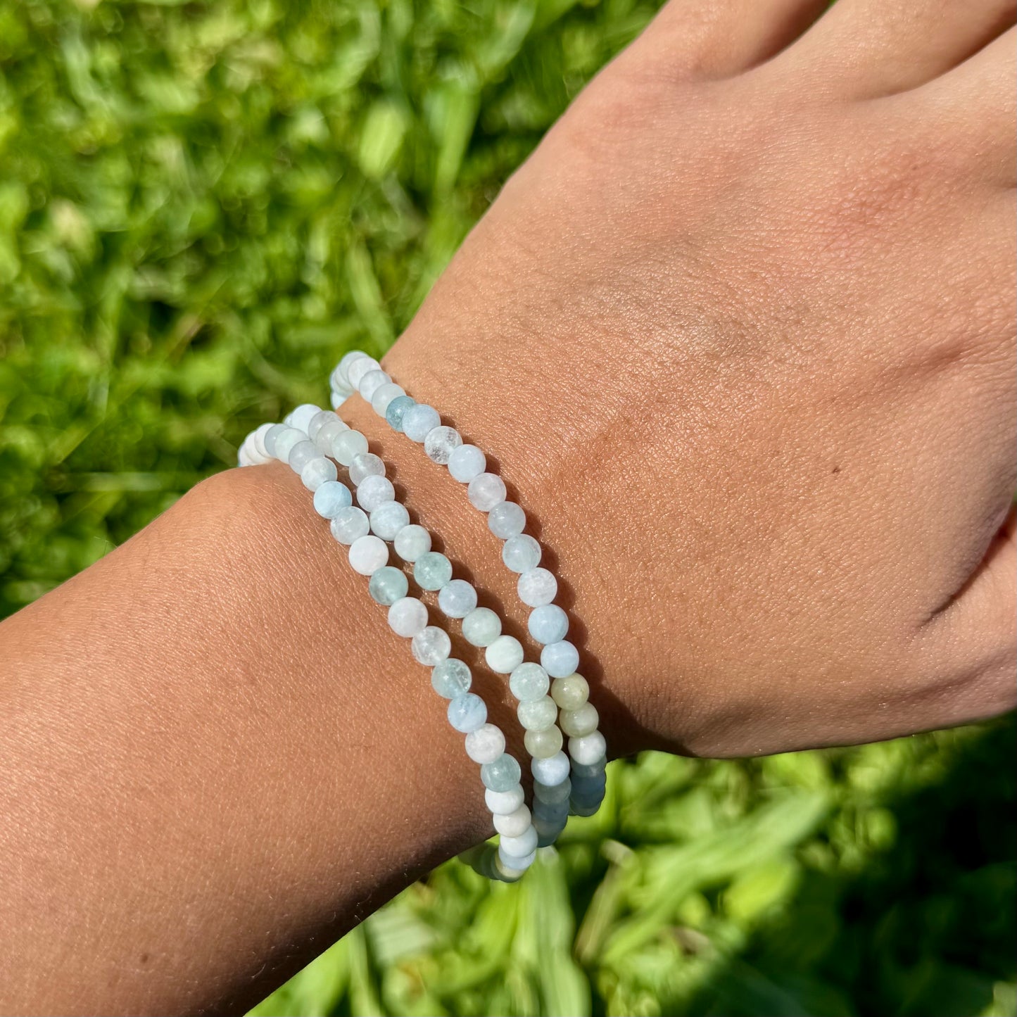 Bracelet en Aigue-Marine 4mm