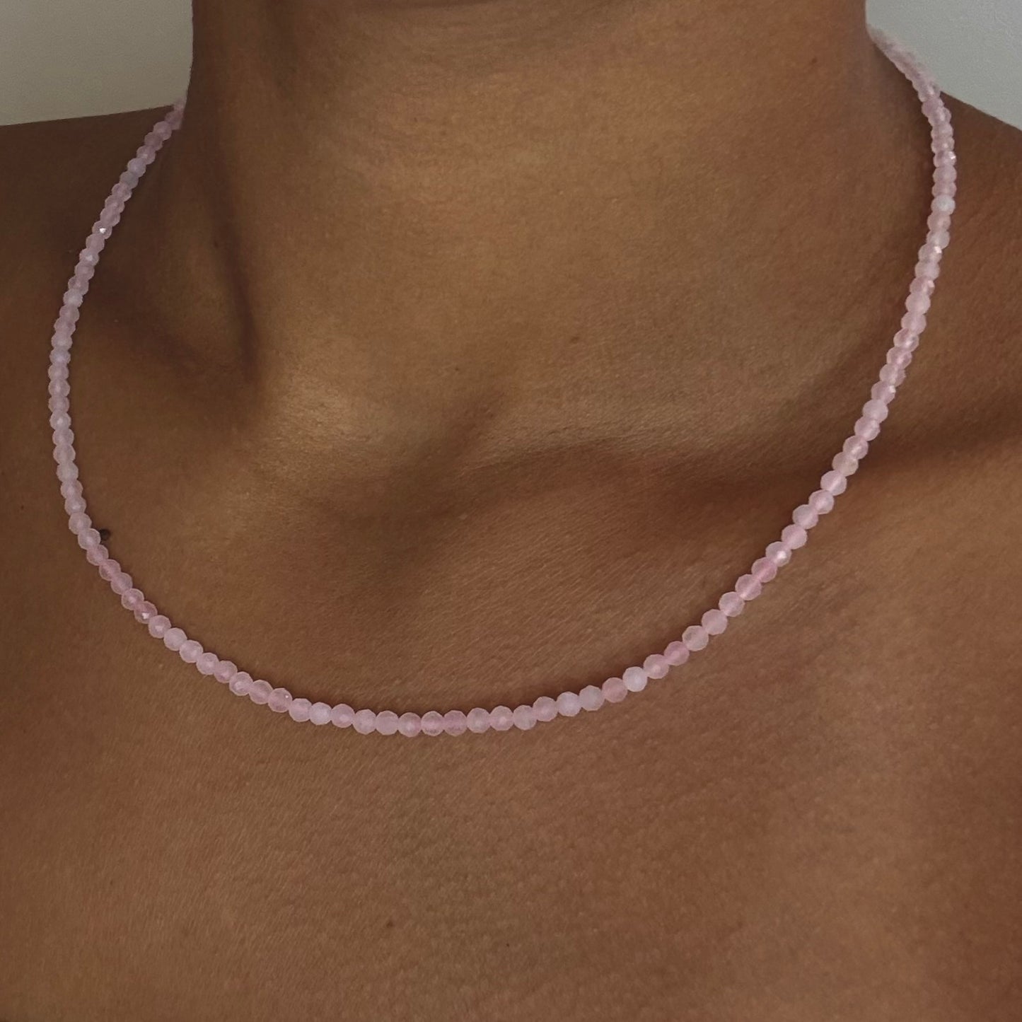 Colliers de perles en Quartz Rose