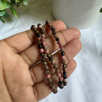 Bracelet en Rhodonite 4mm