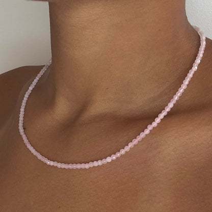 Colliers de perles en Quartz Rose