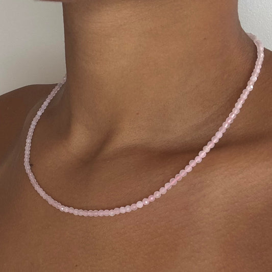 Colliers de perles en Quartz Rose