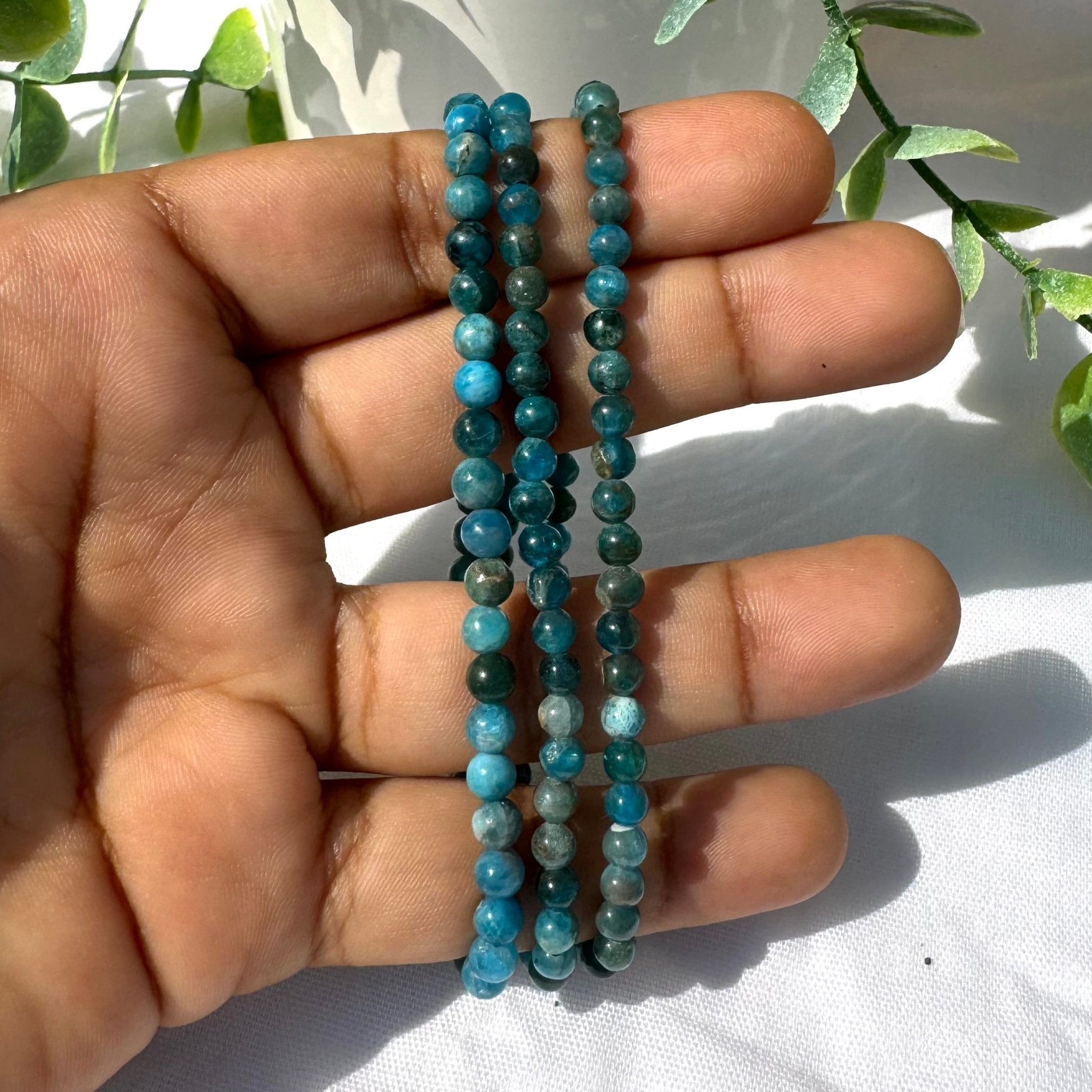 Bracelet en Apatite Bleue 4mm