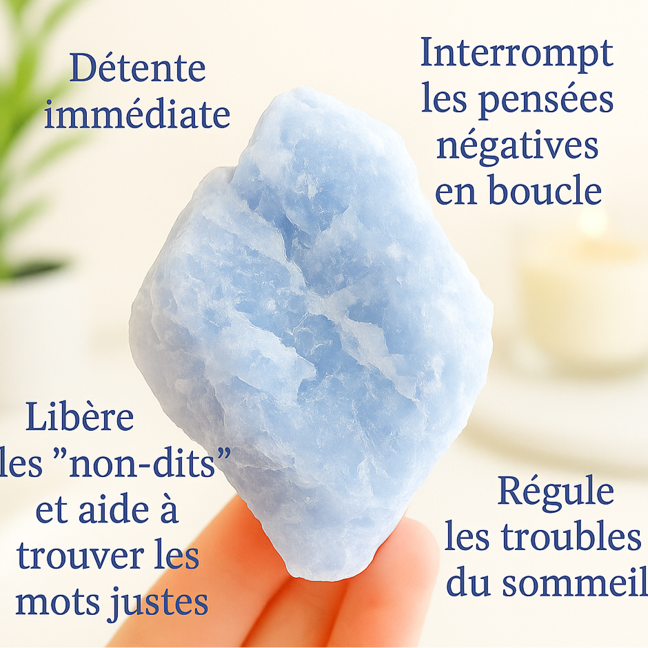 Pendentif en Calcite Bleue