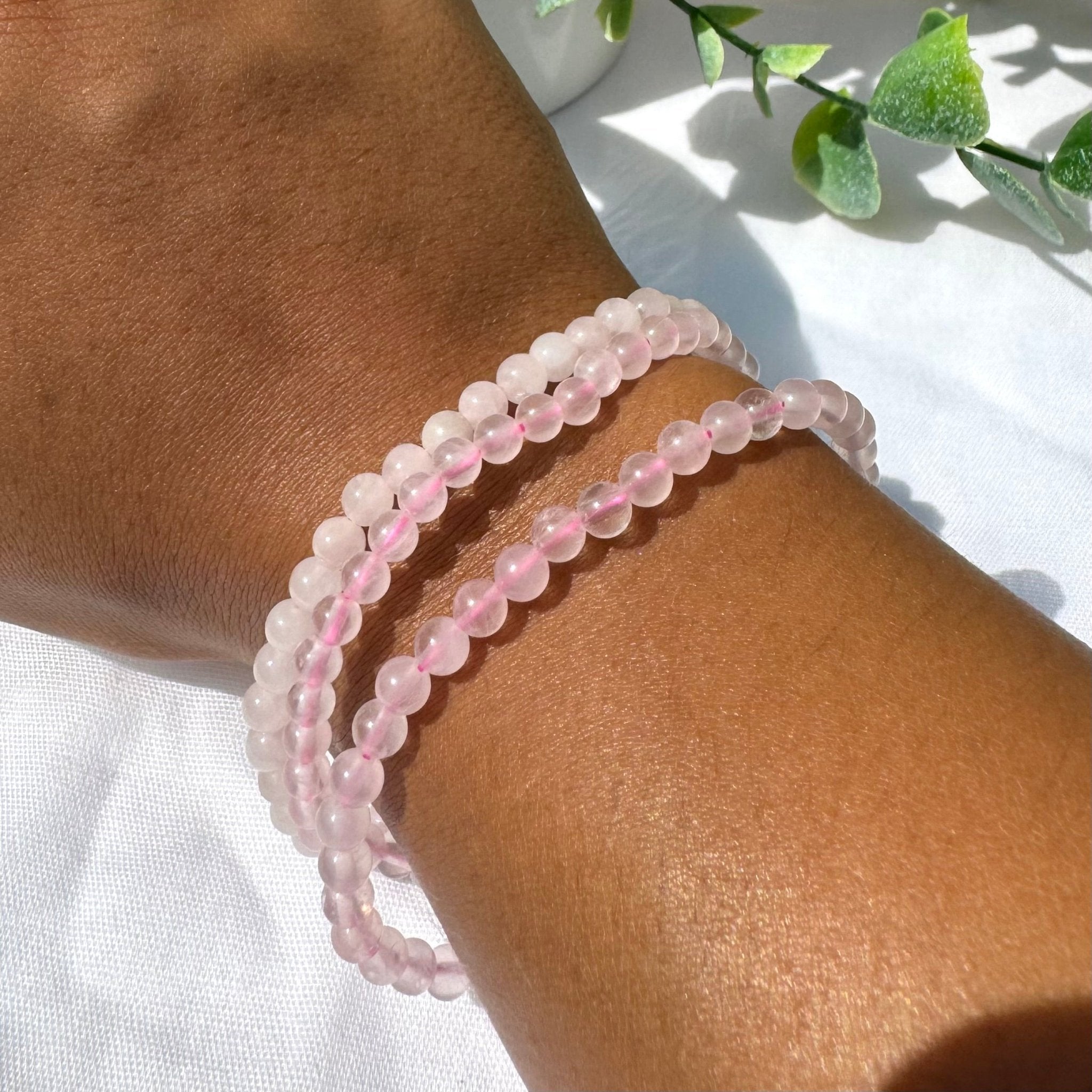 Bracelet en Quartz Rose 4mm