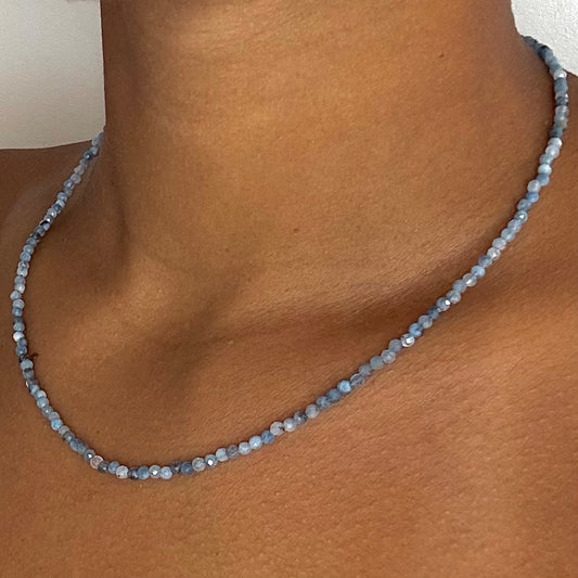 Collier de perles Aigue-Marine