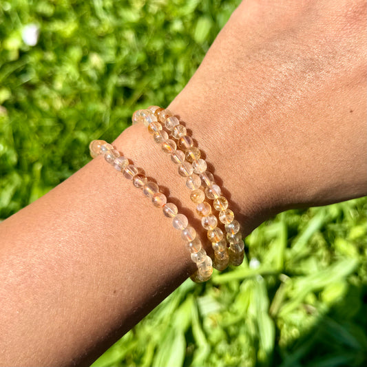 Bracelet en Citrine chauffée 4mm