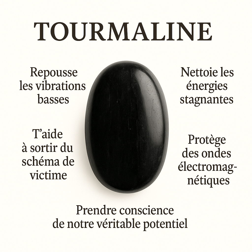 Petit galet tourmaline noire
