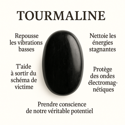 Petit galet tourmaline noire