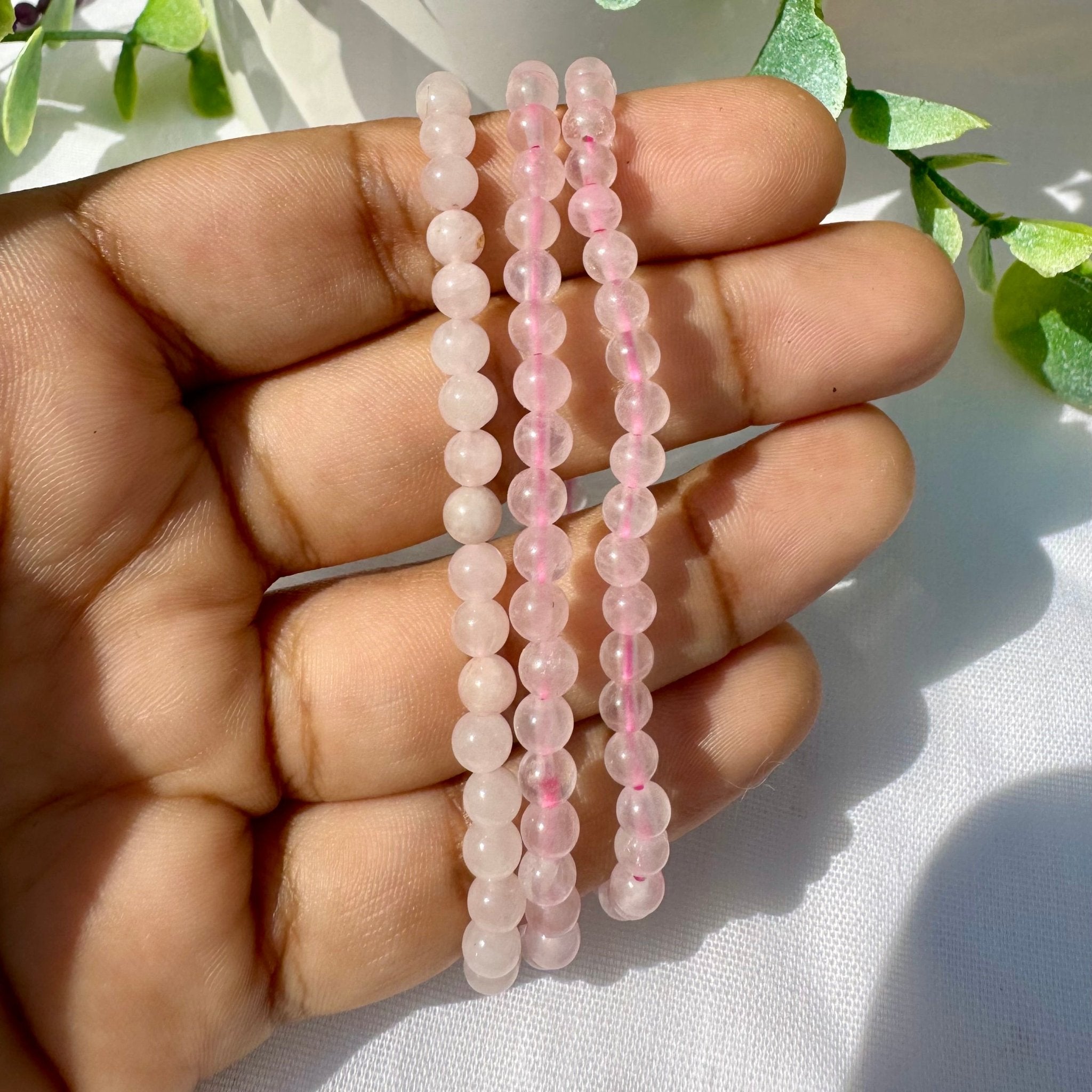 Bracelet en Quartz Rose 4mm