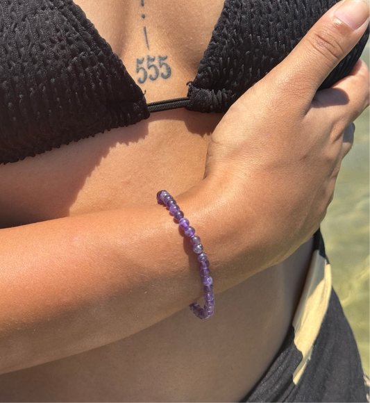 Bracelet en Améthyste 4mm