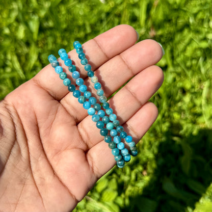 Bracelet en Apatite Bleue 4mm