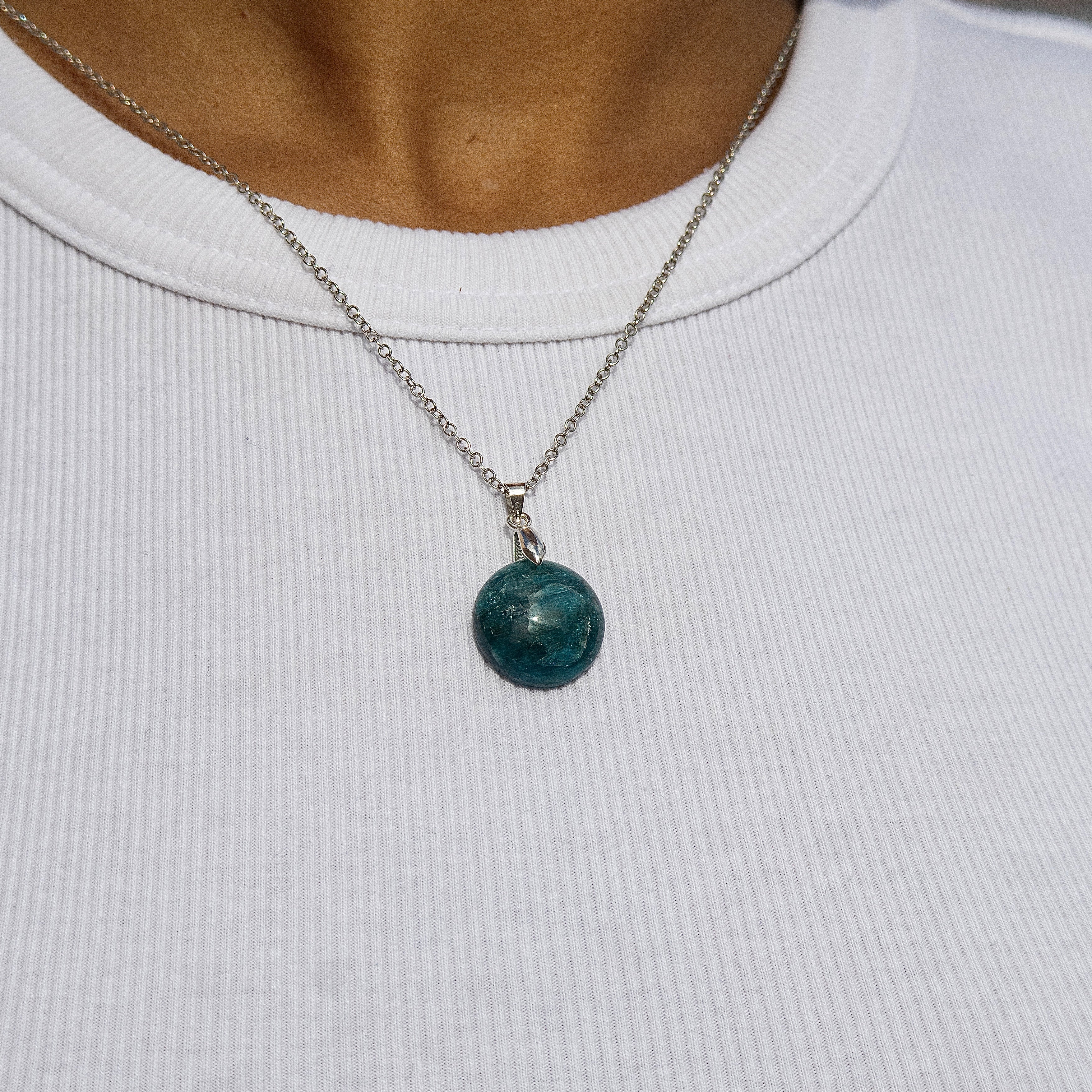 Pendentif en Apatite bleue