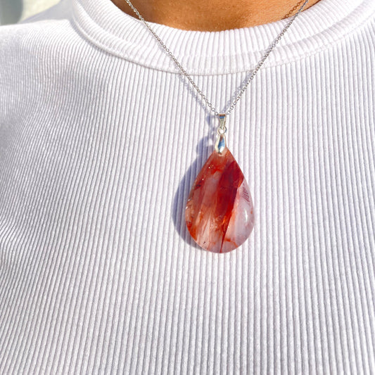 Pendentif en Quartz Hématoïde - Métanoïa