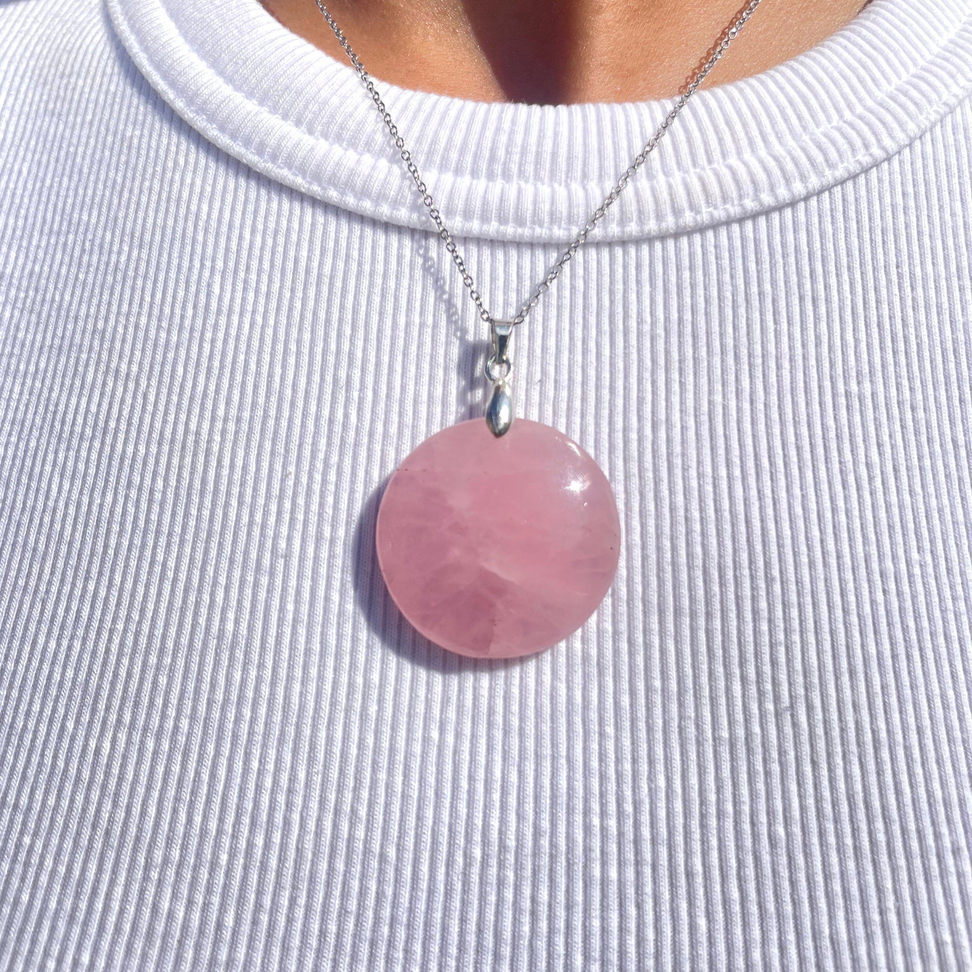 Pendentif en Quartz Rose - Métanoïa