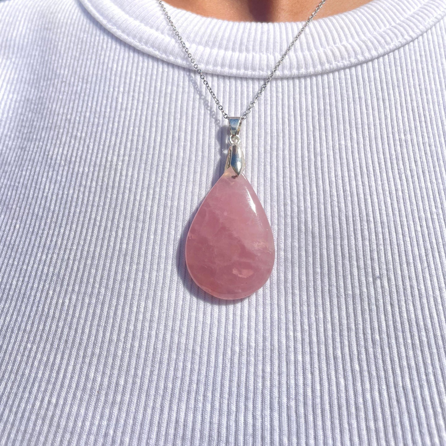 Pendentif en Quartz Rose - Métanoïa