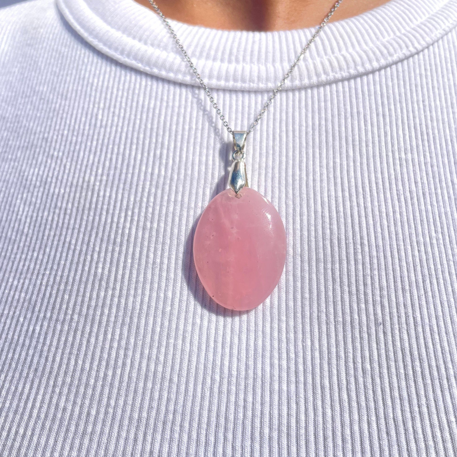 Pendentif en Quartz Rose - Métanoïa