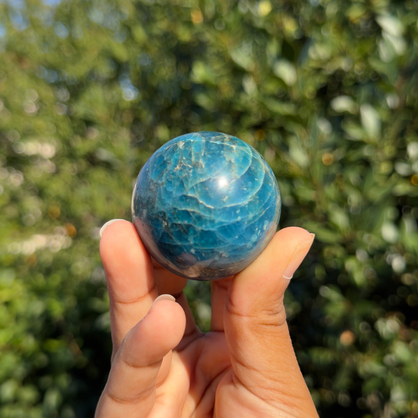 Sphère en Apatite Bleue